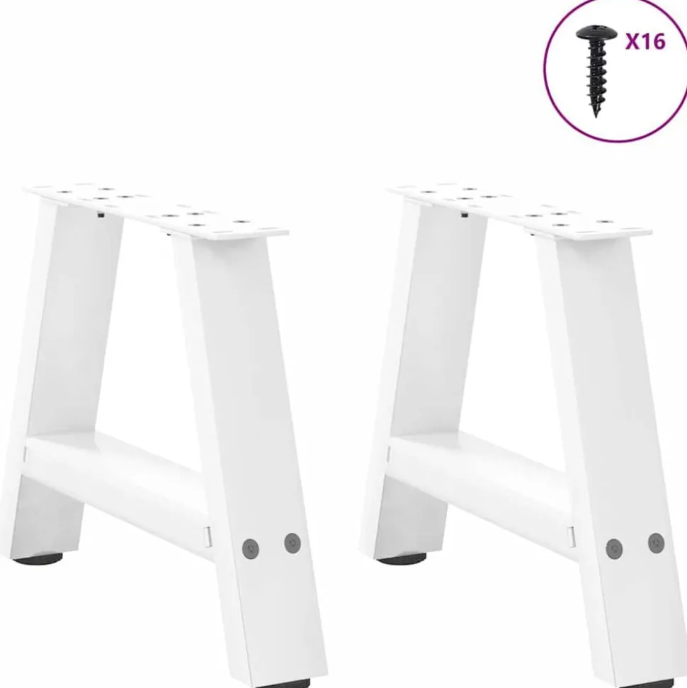 vidaXL Salontafelpoten 2 st A-vormig 30x(30-31) cm staal wit