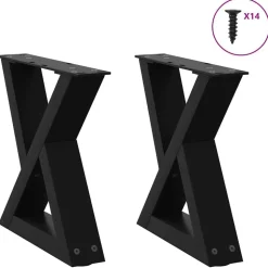vidaXL Salontafelpoten 2 st 30x(30-31,3) cm staal zwart