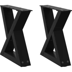 vidaXL Salontafelpoten 2 st 30x(30-31,3) cm staal zwart