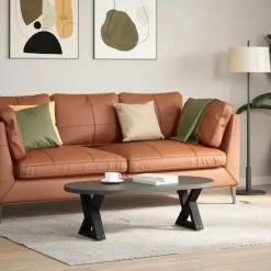 vidaXL Salontafelpoten 2 st 30x(30-31,3) cm staal zwart