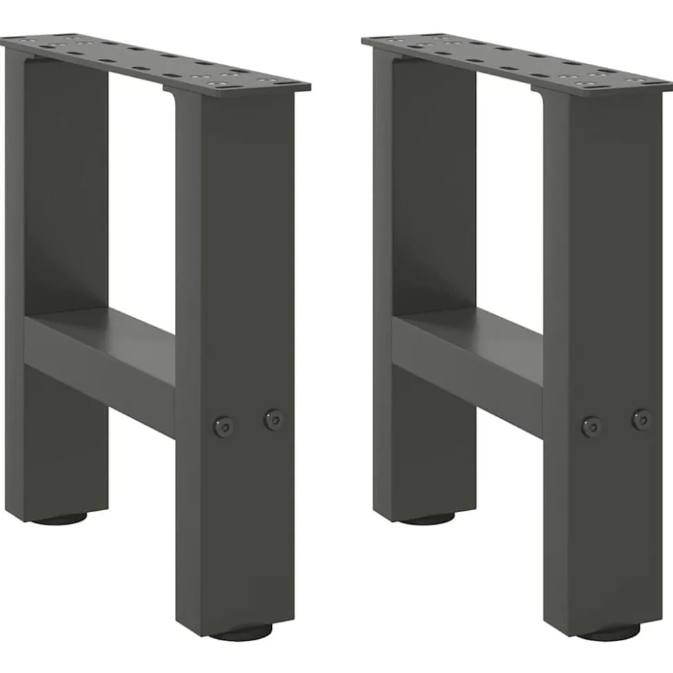 vidaXL Salontafelpoten 2 st 30x(30-31) cm staal antracietkleurig