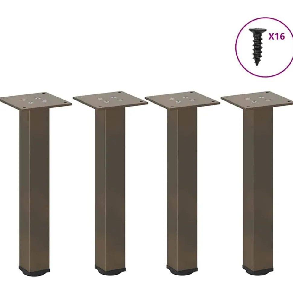 vidaXL Salontafelpoten 4 st 30-32 cm staal naturel