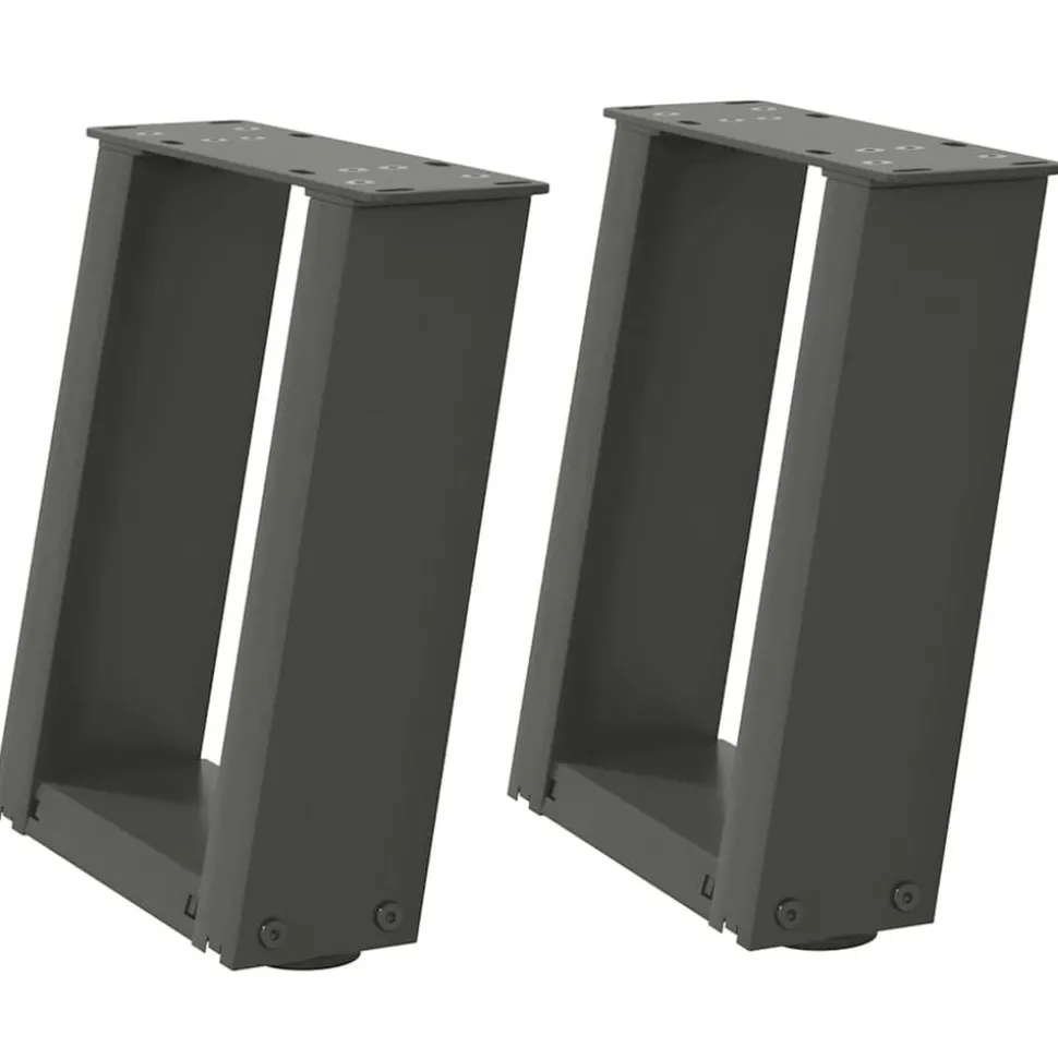 vidaXL Salontafelpoten 2 st U-vormig 30x(30-31) cm staal antraciet