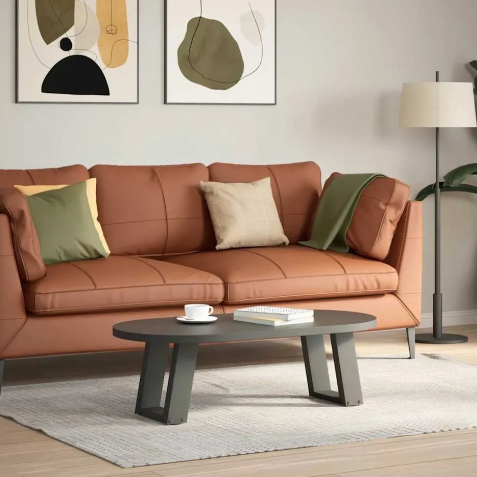 vidaXL Salontafelpoten 2 st U-vormig 30x(30-31) cm staal antraciet
