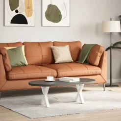 vidaXL Salontafelpoten 2 st X-vormig 30x(30-31) cm staal wit