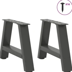 vidaXL Salontafelpoten 2 st A-vormig 30x(30-31) cm staal antraciet