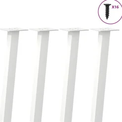 vidaXL Salontafelpoten 4 st 30 cm staal wit