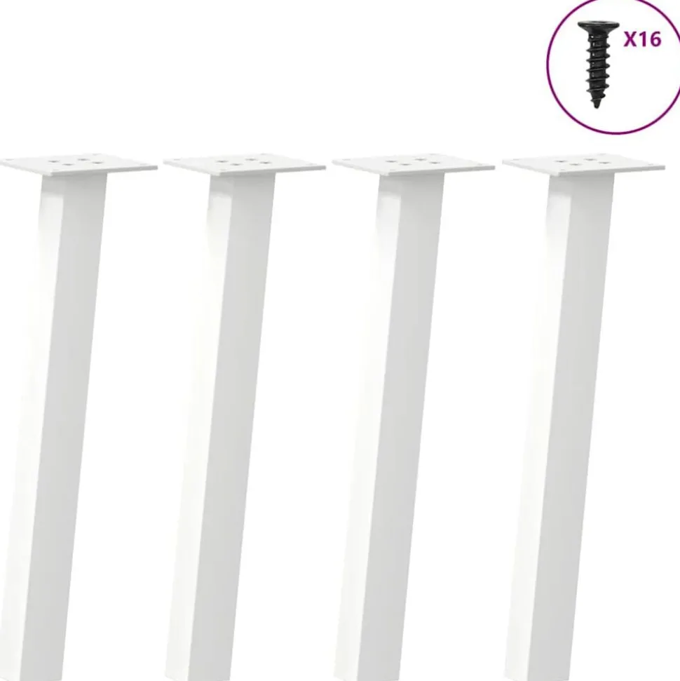 vidaXL Salontafelpoten 4 st 30 cm staal wit