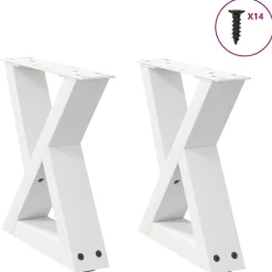 vidaXL Salontafelpoten 2 st 30x(30-31,3) cm staal wit
