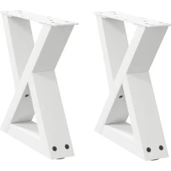 vidaXL Salontafelpoten 2 st 30x(30-31,3) cm staal wit