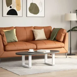 vidaXL Salontafelpoten 2 st U-vormig 30x(30-31) cm staal wit