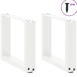 vidaXL Salontafelpoten 2 st U-vormig 30x(30-31) cm staal wit