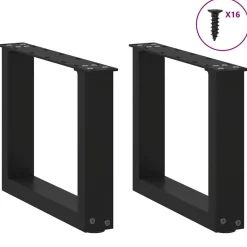vidaXL Salontafelpoten 2 st U-vormig 30x(30-31) cm staal zwart