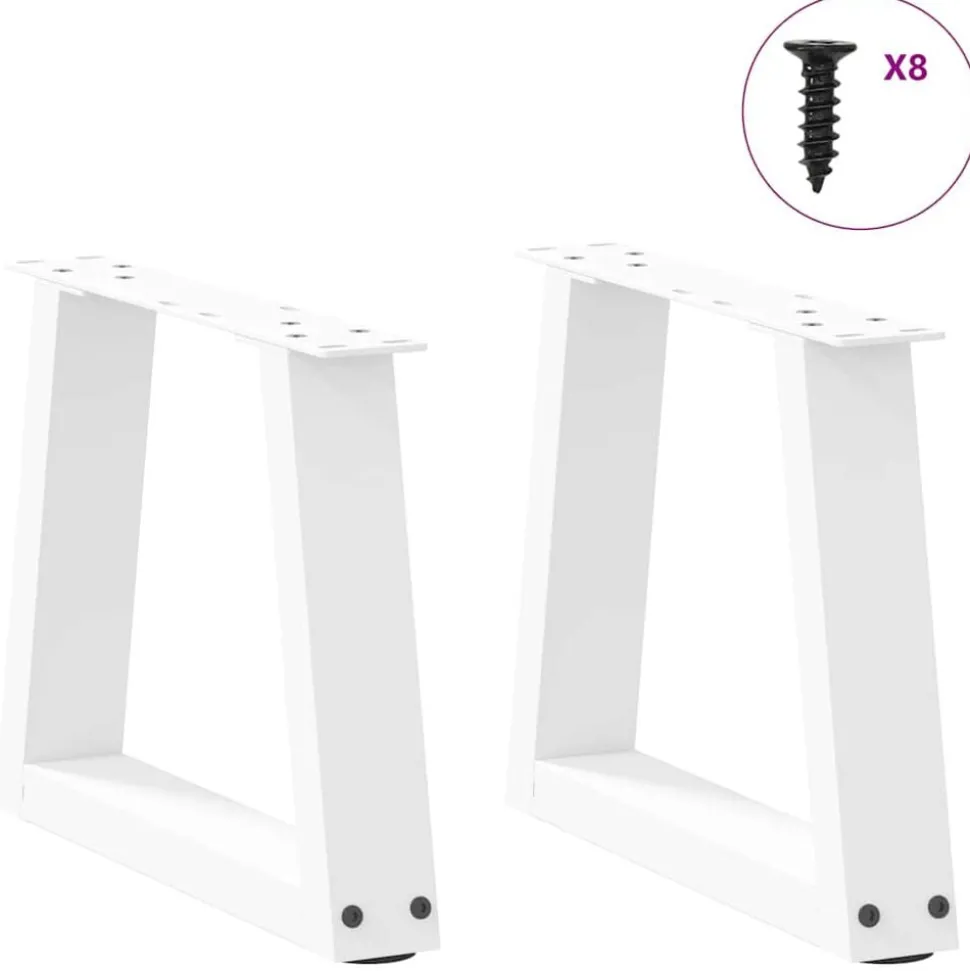 vidaXL Salontafelpoten 2 st V-vormig 30x(30-31,3) cm staal wit