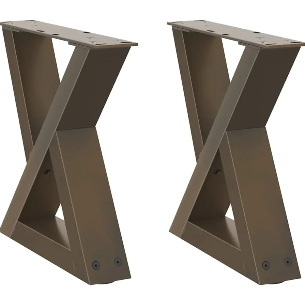 vidaXL Salontafelpoten 2 st 30x(30-31,3) cm staal naturel