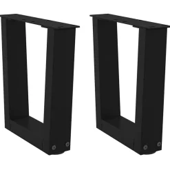vidaXL Salontafelpoten 2 st V-vormig 30x(30-31,3) cm staal zwart