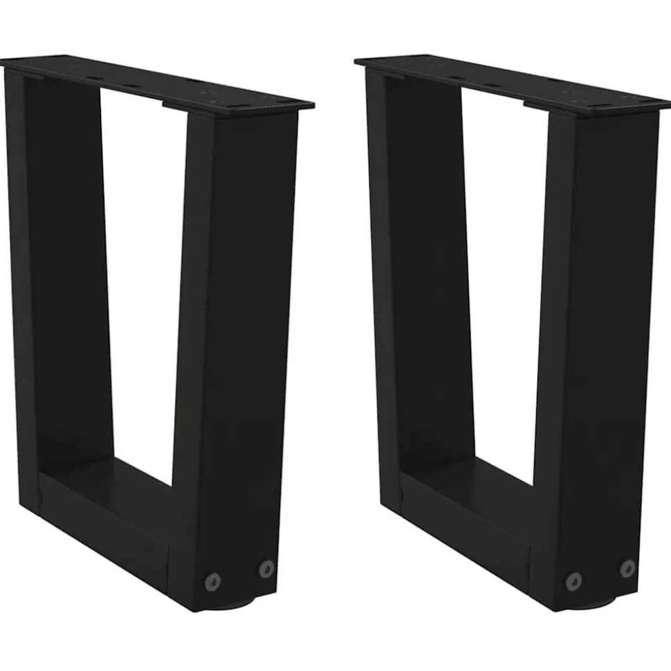 vidaXL Salontafelpoten 2 st V-vormig 30x(30-31,3) cm staal zwart