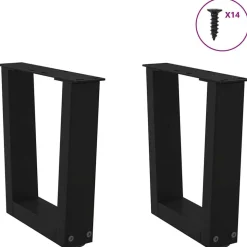 vidaXL Salontafelpoten 2 st V-vormig 30x(30-31,3) cm staal zwart