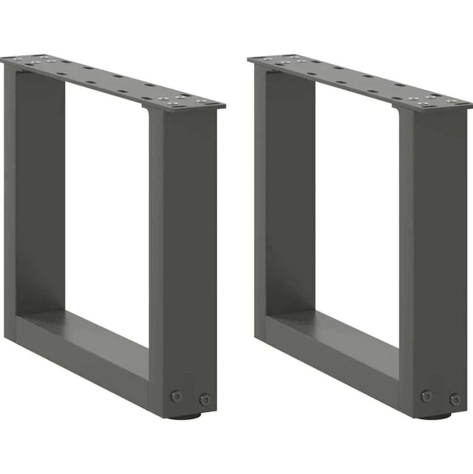 vidaXL Salontafelpoten 2 st U-vormig 30x(30-31) cm staal antraciet