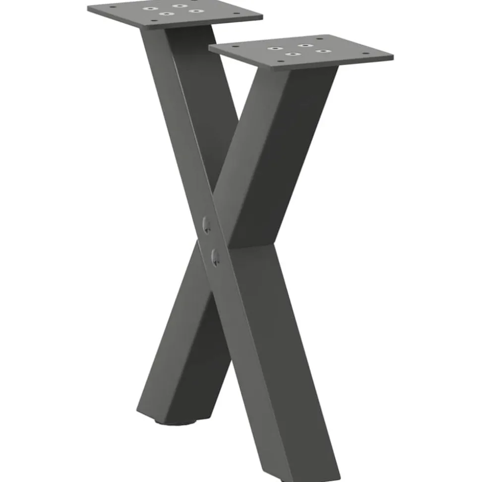 vidaXL Salontafelpoten 2 st X-vormig 37x(30-31) cm staal antraciet