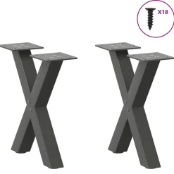 vidaXL Salontafelpoten 2 st X-vormig 37x(30-31) cm staal antraciet
