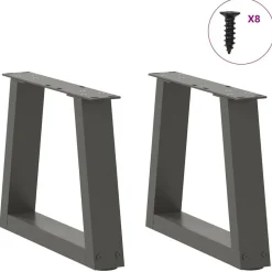 vidaXL Salontafelpoten 2 st V-vormig 30x(30-31,3) cm staal antraciet