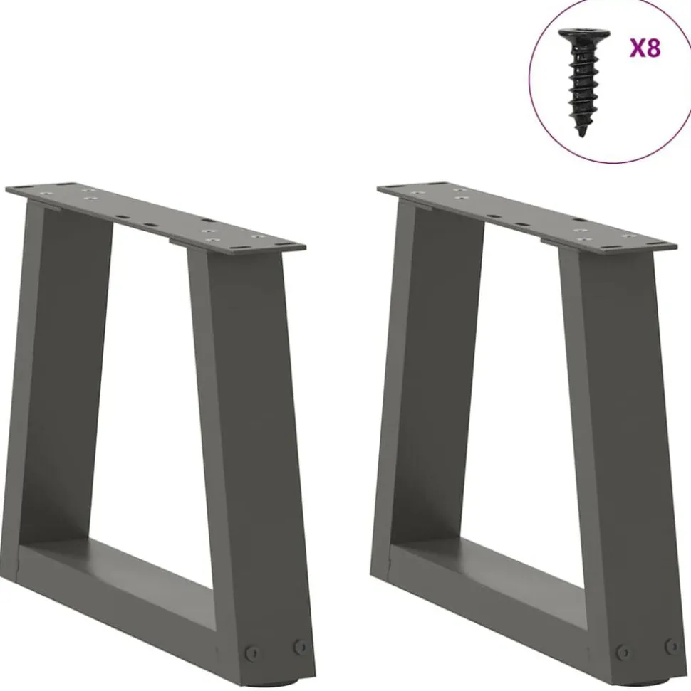 vidaXL Salontafelpoten 2 st V-vormig 30x(30-31,3) cm staal antraciet