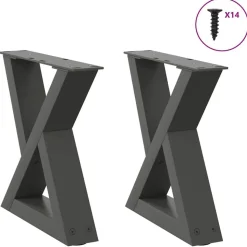 vidaXL Salontafelpoten 2 st 30x(30-31,3) cm staal antraciet