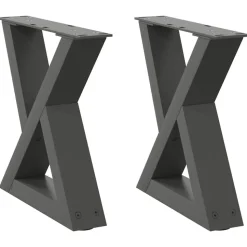 vidaXL Salontafelpoten 2 st 30x(30-31,3) cm staal antraciet