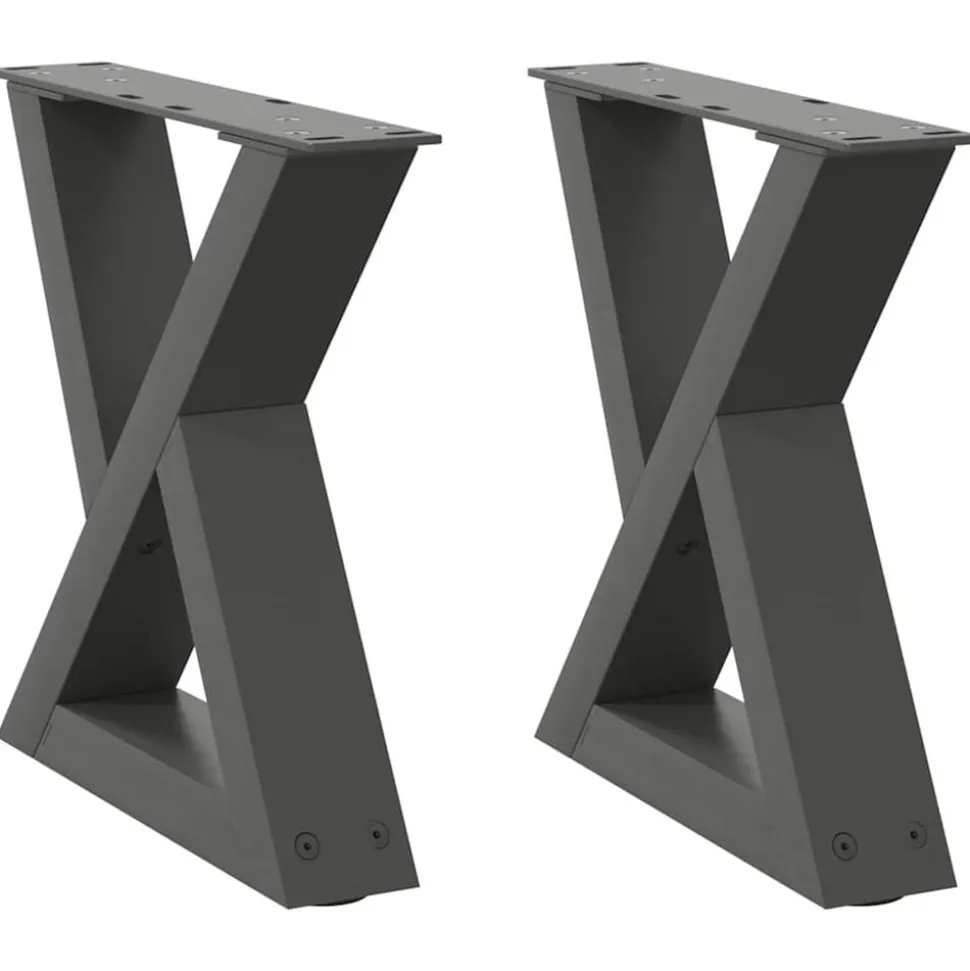 vidaXL Salontafelpoten 2 st 30x(30-31,3) cm staal antraciet