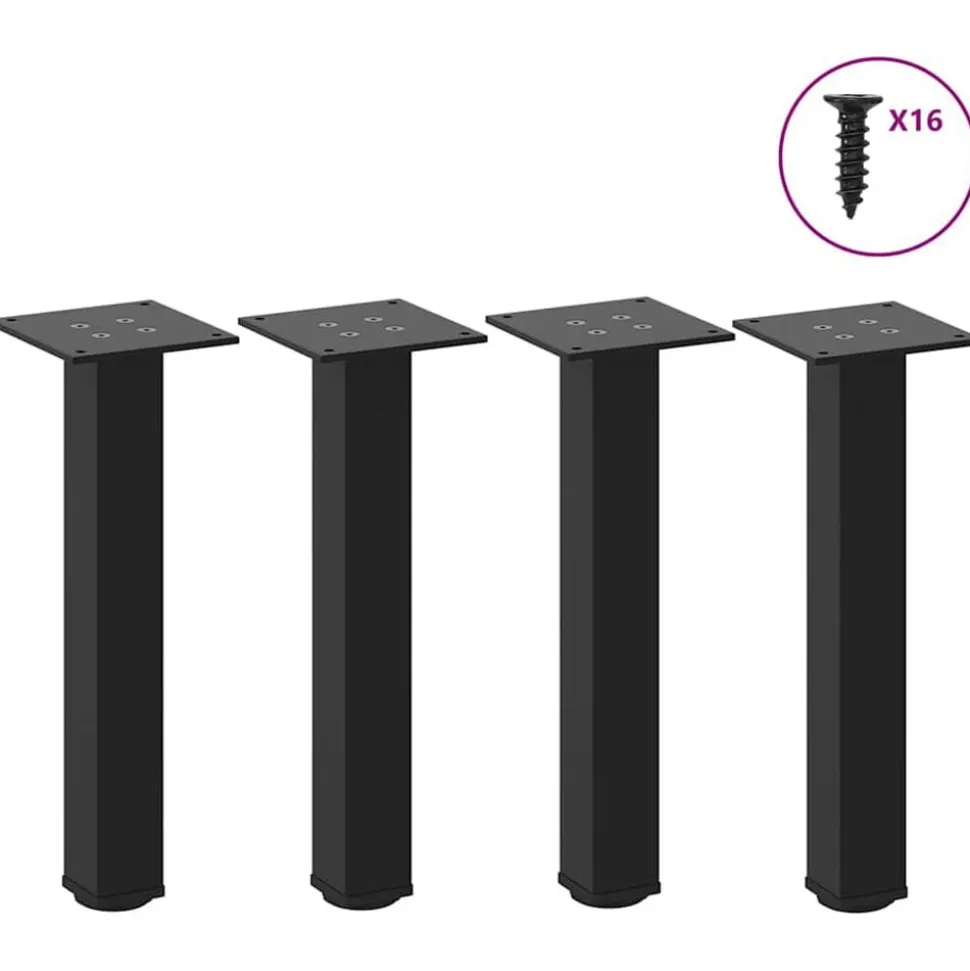 vidaXL Salontafelpoten 4 st 30-32 cm staal zwart