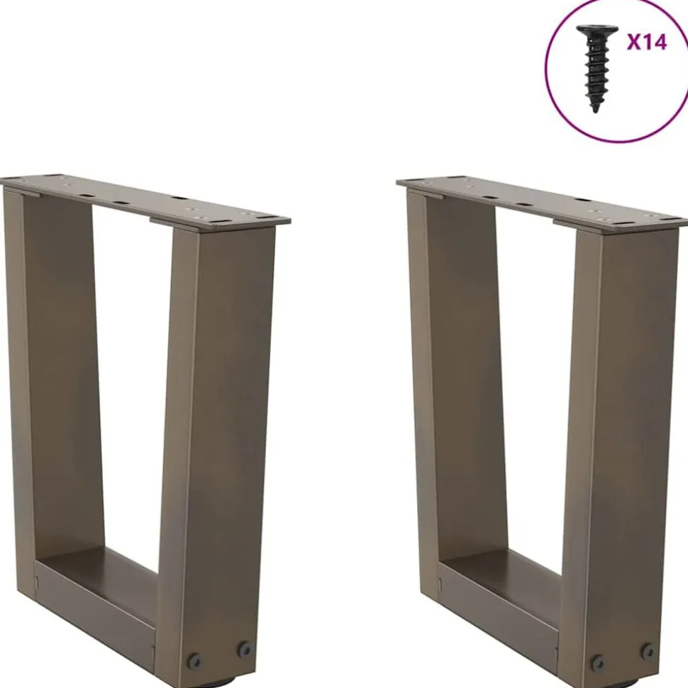 vidaXL Salontafelpoten 2 st V-vormig 30x(30-31,3) cm staal naturel