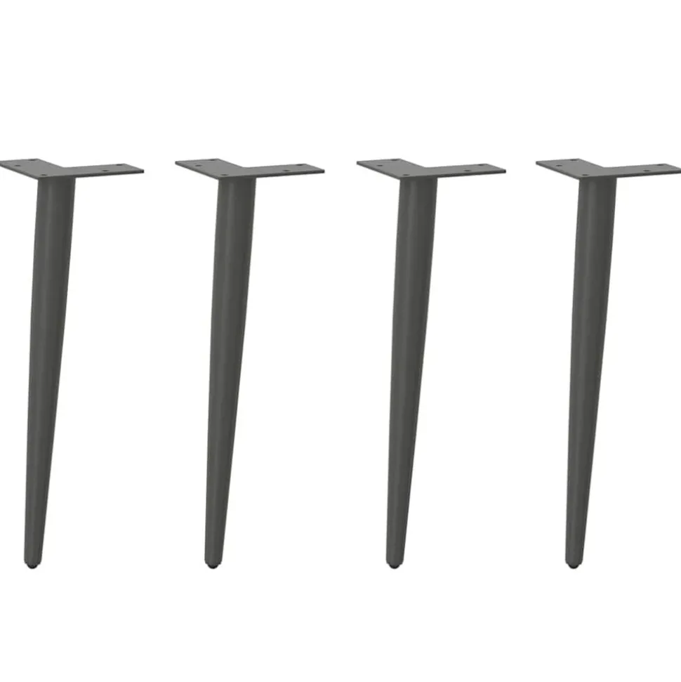 vidaXL Salontafelpoten conische vorm 4 st 30-31 cm staal antraciet