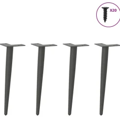vidaXL Salontafelpoten conische vorm 4 st 30-31 cm staal antraciet