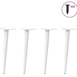 vidaXL Salontafelpoten conische vorm 4 st 30-31 cm staal wit