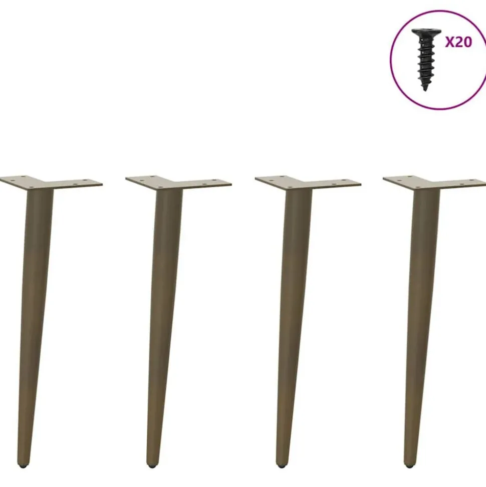 vidaXL Salontafelpoten conische vorm 4 st 30-31 cm staal naturel