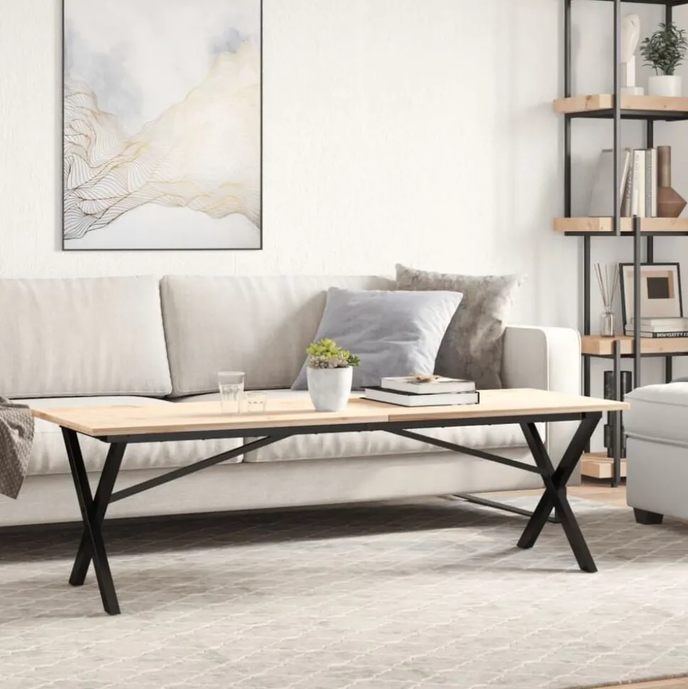 vidaXL Salontafelpoten X-frame 140x30x43 cm staal