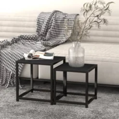 vidaXL Salontafels 2 st MDF zwart