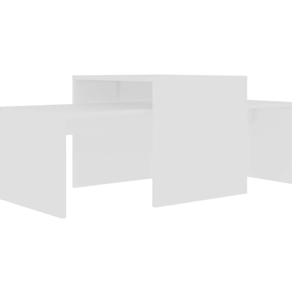 vidaXL Salontafelset 100x48x40 cm bewerkt hout wit
