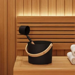 vidaXL Sauna Accessoire Set 2 pcs Zwart