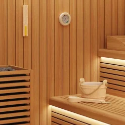 vidaXL Sauna Accessoire Set 4 pcs Bruin Massief Vurenhout en Hennep
