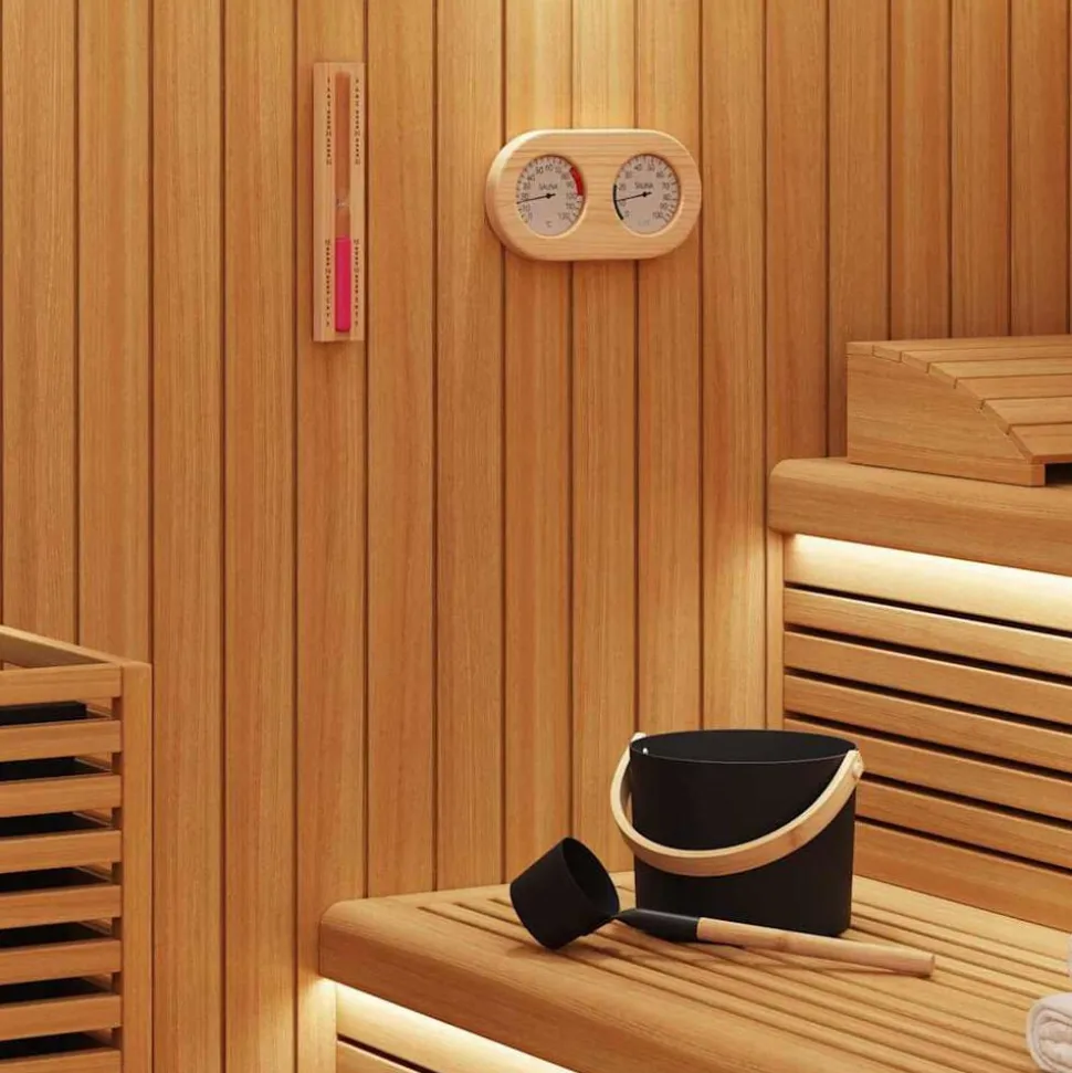 vidaXL Sauna Accessoire Set 4 pcs Zwart