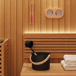 vidaXL Sauna Accessoire Set 4 pcs Zwart