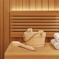vidaXL Sauna Emmer 2 pcs Bruin Massief Vurenhout en Hennep