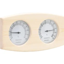vidaXL Saunaset 2-in1 hygrothermograaf en zandloper massief grenenhout