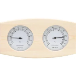 vidaXL Saunaset 2-in1 hygrothermograaf en zandloper massief grenenhout
