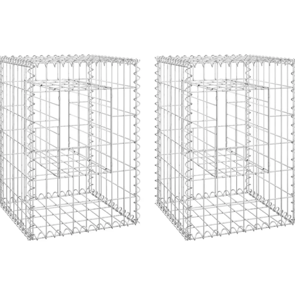 vidaXL Schanskorf palen 2 st 40x40x60 cm ijzer