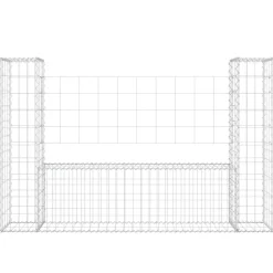 vidaXL Schanskorf U-vormig met 2 palen 140x20x100 cm ijzer