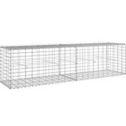 vidaXL Schanskorf 200x50x50 cm gegalvaniseerd ijzer zilverkleurig