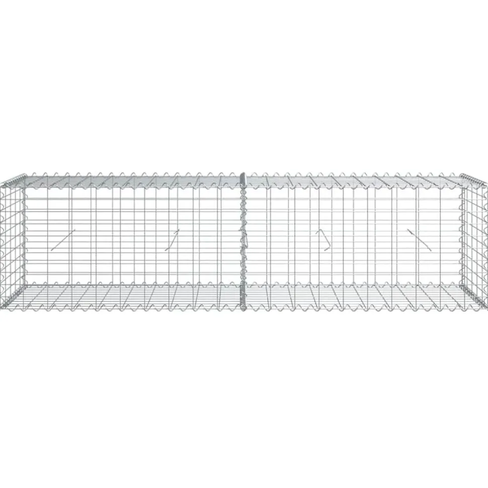vidaXL Schanskorf 200x50x50 cm gegalvaniseerd ijzer zilverkleurig